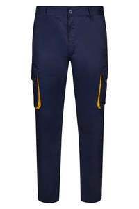 Velilla 103004 - TWO-TONE TROUSERS NAVY BLUE/YELLOW