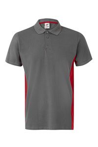 Velilla 105504 - SS TWO-TONE POLO Grey/Red